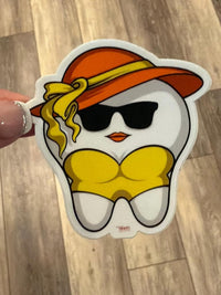 Dental Assistant Tooth Sticker, Fun Beach Vibes Vinyl Decal