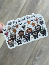 All My Dental Friends, Dental Halloween Sticker, Tooth Sticker, Dental Nightmare, Dental Villains Sticker, Dentist Gift, Halloween Dental