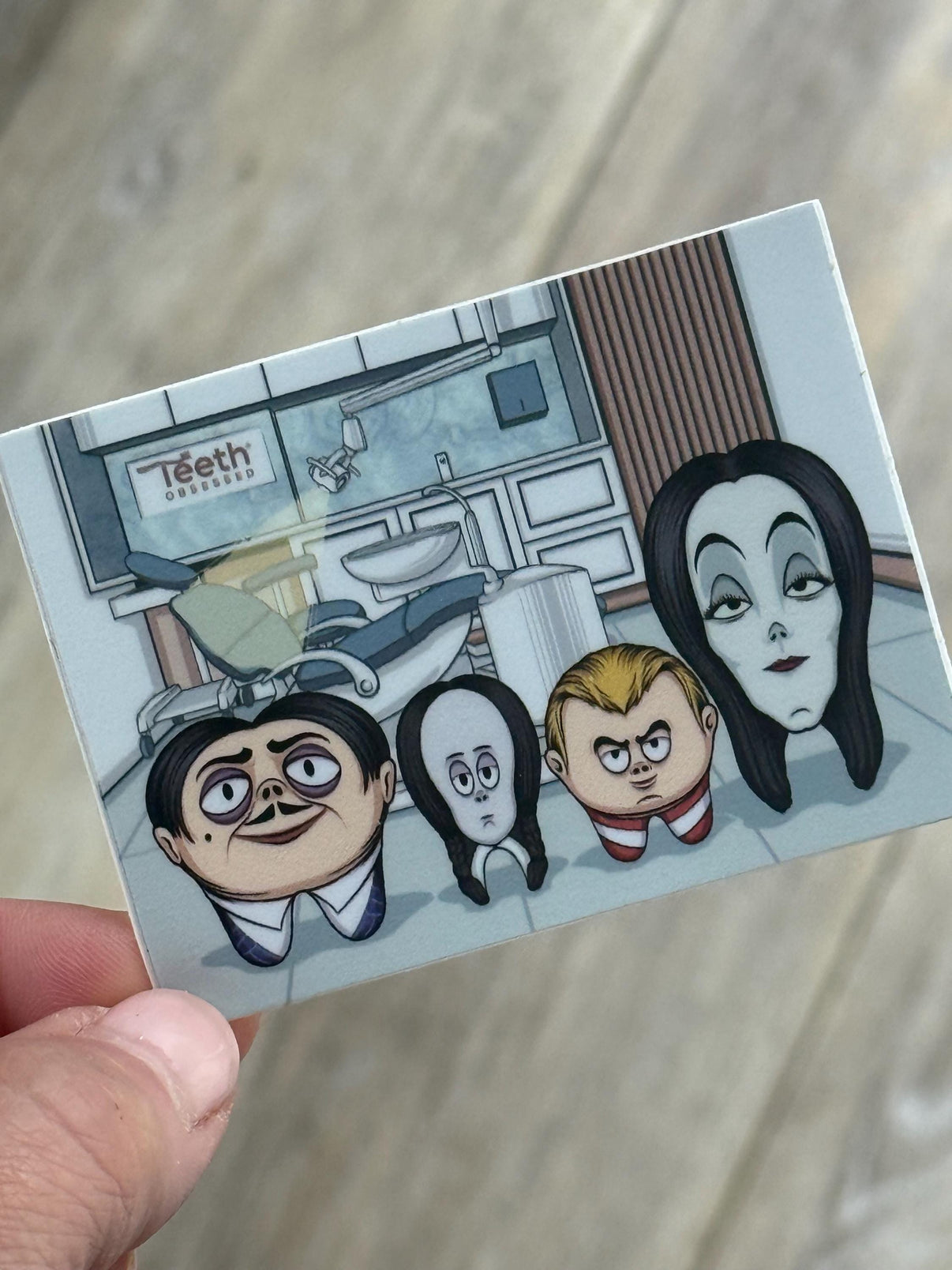Dental Halloween Sticker, Dental Addams Family, Gomez Addams Sticker, Dental Nightmare, Dental Hygienist Sticker, Scary Tooth