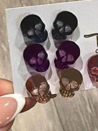 Halloween Skull Mirror Earrings | Dental Halloween Earrings | Spooky Tooth Earrings | Dentist Hygienist Dental Assistant Gift