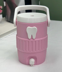 3D Printed Can Holder with Straw and Tab Opener, Pink Can Cooler with White Tooth, 12oz Soda Can Holder, Dental Gift