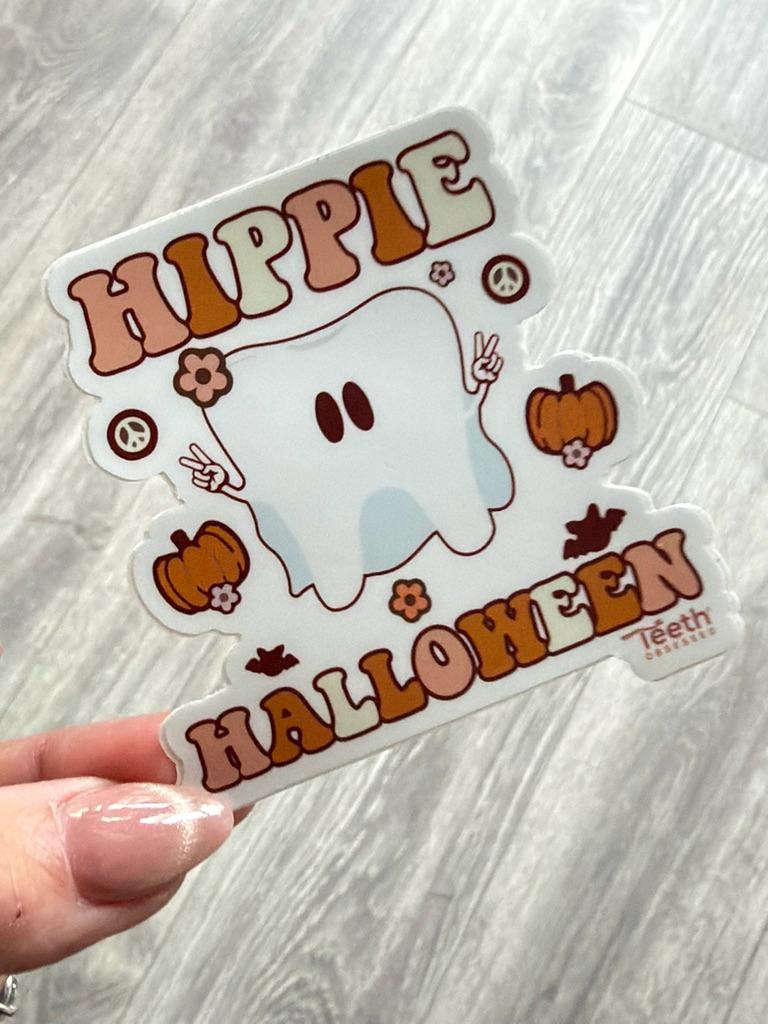 Hippy Halloween Tooth Sticker | Groovy Dental Sticker | Retro Halloween Tooth | Dental Assistant & Hygienist Gift