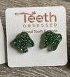 Green Dental Tooth Earrings
