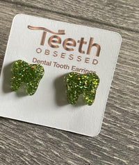 Green Tooth Earrings | Dental Earrings | Molar Earrings | Dental Assistant Gift | Hygienist Gift | Dentist Jewelry