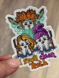Dental Halloween Sticker, Hocus Sisters, Tooth Sticker, Dental Nightmare, Dental Hygienist Sticker, Dentist Gift, Halloween Dental