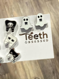 Glow Halloween Dental Earrings, Spooky Teeth Earrings, Monster Tooth Earrings, Tooth Earrings, Dental Assistant, Dental Graduation