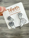 Silver Glitter Tooth Earrings, Dental Studs, Dental Gift, Molar Teeth, Molar Earrings, Dental Assistant, Dental Hygiene