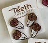 Orange Glitter Tooth Earrings, Dental Studs, Dental Gift, Molar Teeth, Molar Earrings, Dental Assistant, Dental Hygiene
