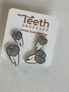 Orange Glitter Tooth Earrings, Dental Studs, Dental Gift, Molar Teeth, Molar Earrings, Dental Assistant, Dental Hygiene