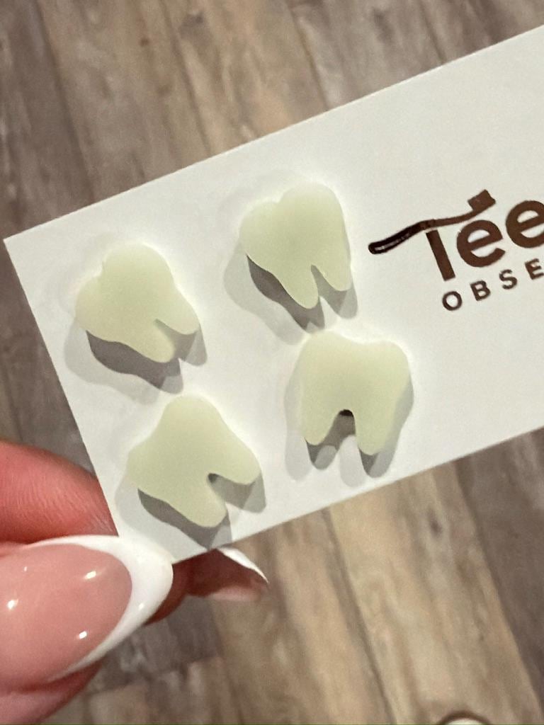 Halloween Glow Tooth Earrings | Mummy Tooth, Tooth Cat, Bones & Ghost Tooth | Dental Halloween Earrings | Dental Assistant Hygienist