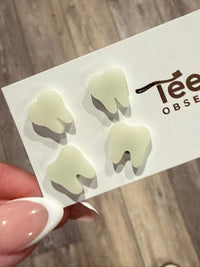 Halloween Glow Tooth Earrings | Mummy Tooth, Tooth Cat, Bones & Ghost Tooth | Dental Halloween Earrings | Dental Assistant Hygienist