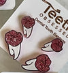 Orange Glitter Tooth Earrings, Dental Studs, Dental Gift, Molar Teeth, Molar Earrings, Dental Assistant, Dental Hygiene