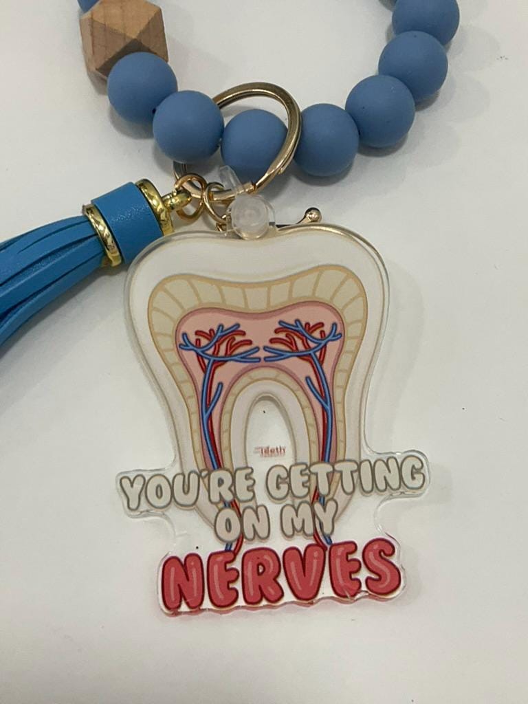Dental Nerve Keychain, Dental Keychain, Dentist Keyring, Tooth Keychain, Dental Assistant Keychain, Dental Hygienist Key, Dental Babe