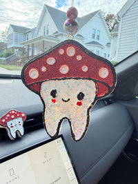 Mushroom Tooth Hanging Car Freshener | Dental Car Decor | Dental Freshie, Dental Hygienist, Dental Hygiene, Tooth Freshie