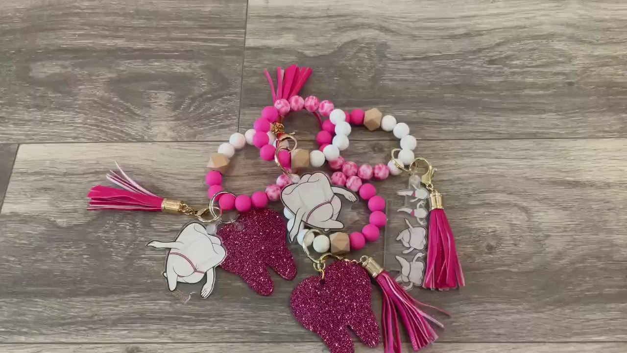 Hot Pink Tooth Keychain: Dental Assistant Gift