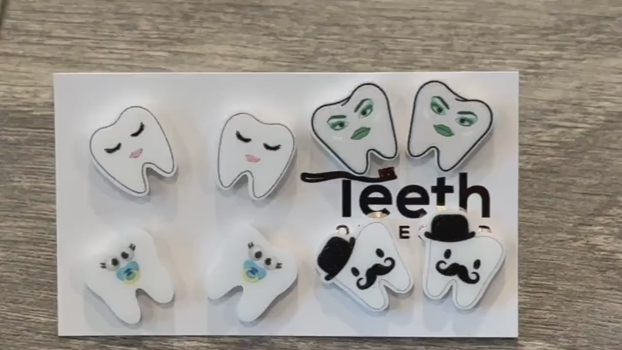 Glitter Tooth Stud Earrings
