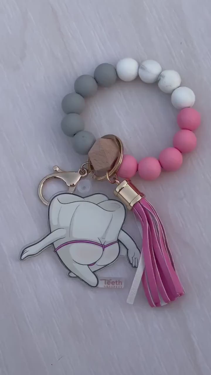 Mrs. Flossy Dental Keychain | Cute Tooth Keychain for Dental Assistants