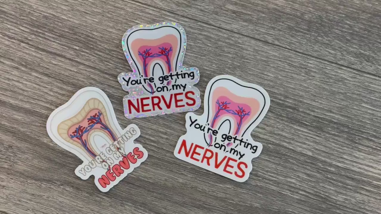 Dental Sticker | Funny Tooth Nerves Vinyl Decal for Professionals