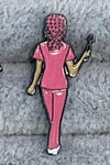 Mrs. Flossy enamel dental pin featuring a tooth and molar design, part of Teeth Obsessed charms and pins collection.