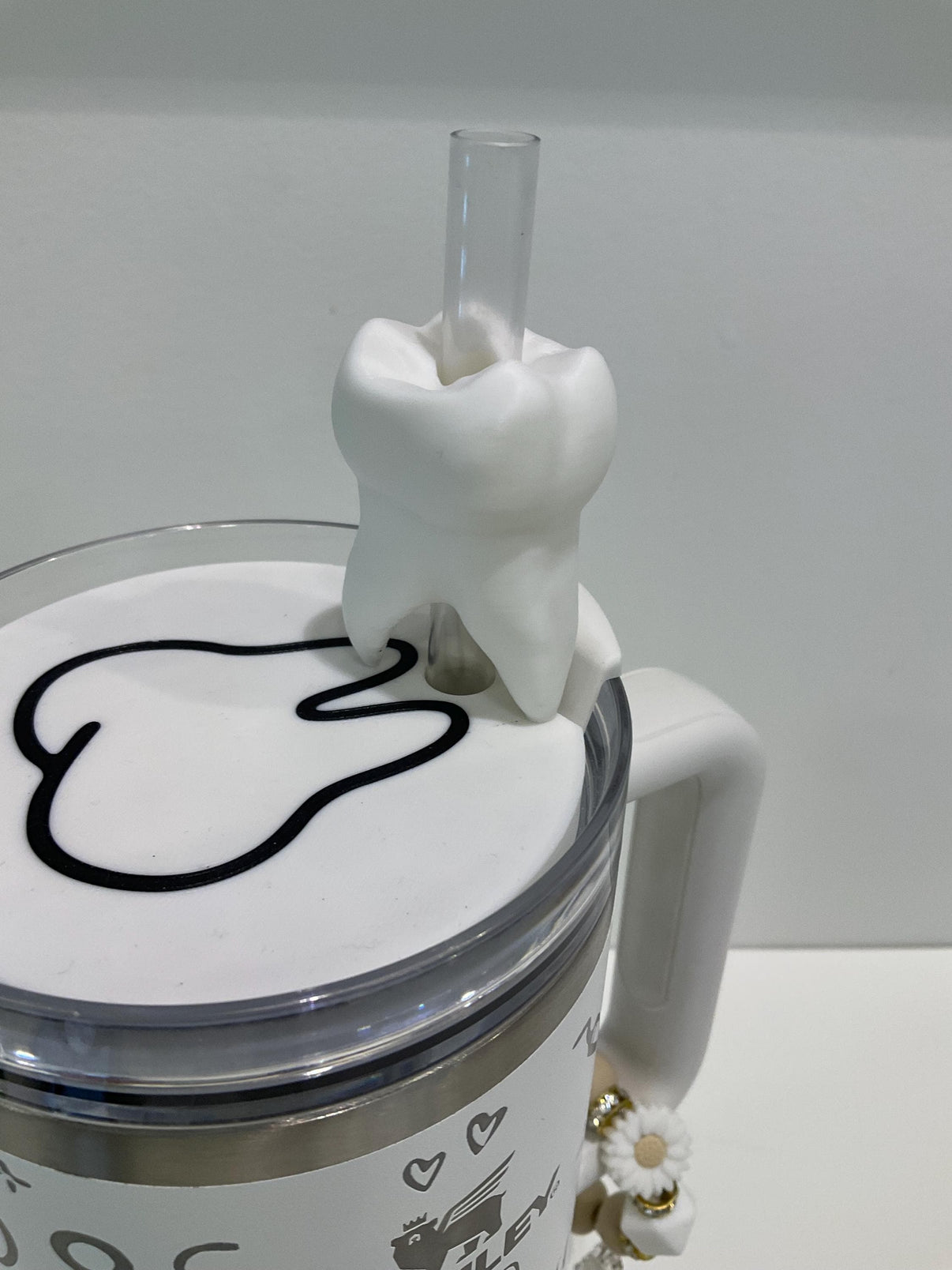 Molar Tooth Straw Topper, Dental Gift, Tumbler Accessory