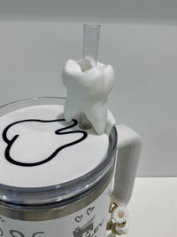 Molar Tooth Straw Topper, Dental Gift, Tumbler Accessory