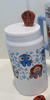 Teeth Obsessed nautical-themed orthodontic dental tumbler and cup set with toppers, featuring white design and ocean-inspired elements.