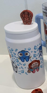 Teeth Obsessed nautical-themed orthodontic dental tumbler and cup set with toppers, featuring white design and ocean-inspired elements.
