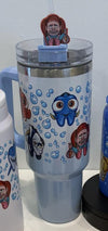 White Nautical Orthodontic Dental Gifts tumbler with Tooth Obsessed branding, featuring ocean-inspired design and dental-themed toppers.