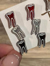 Black RCT Dental Earrings by Teeth Obsessed featuring tooth-shaped jewelry with dental-themed design.