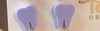 Dark purple teeth-shaped dental earrings by Teeth Obsessed featuring a unique, playful design for everyday wear.