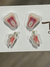 Teeth Obsessed dental nerve earrings featuring realistic root canal nerve design in silver tone, ideal for dental enthusiasts.