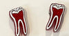 Silver RCT Tooth Earrings from Teeth Obsessed featuring detailed dental tooth design, perfect for dental enthusiasts.