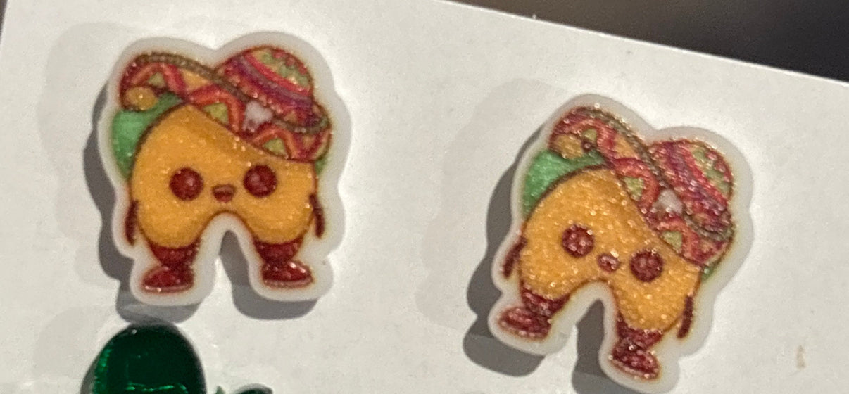 Avocado Taco Tooth Earrings: Dental Hygienist Fiesta Gift