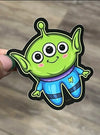Alien-themed Toy Tooth Stickers from Teeth Obsessed featuring colorful dental stickers for kids' dental fun.