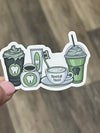 Dental stickers featuring teeth and coffee cup designs from Teeth Obsessed, perfect for decorating or scrapbooking.