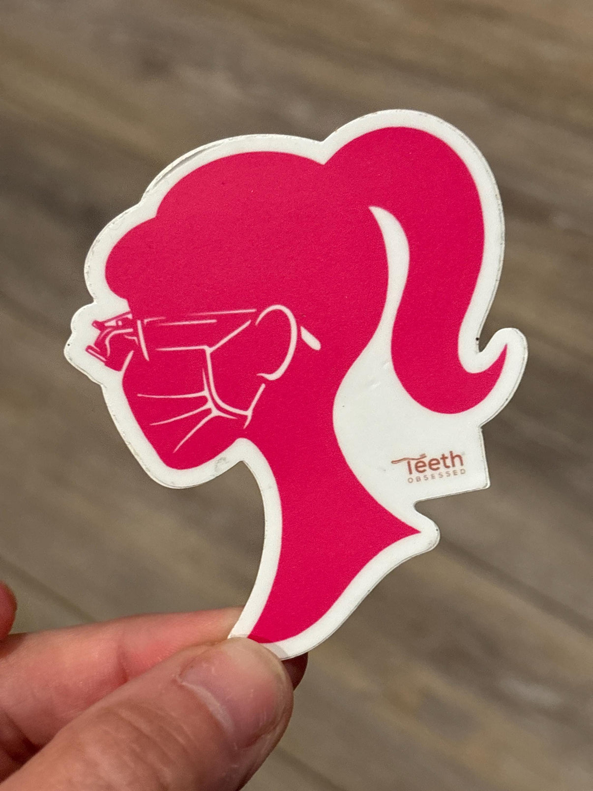 Pink Princess Dental Loupes sticker from Teeth Obsessed featuring a playful design for dental accessories.