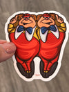 Wonderland Dental Stickers by Teeth Obsessed featuring rabbit and whimsical dental-themed illustrations on colorful stickers.