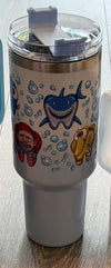 Dark blue Nautica Fish Tooth Tumbler by Teeth Obsessed, a stylish drinkware with a fish tooth design.