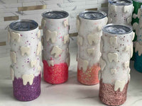 Rose gold Dental Teeth 3D tumbler by Teeth Obsessed, featuring dental-themed design on stylish drinkware.