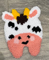 Teeth Obsessed embroidered linen drink coaster featuring a punch needle tooth design, perfect for dental-themed decor or gifts.