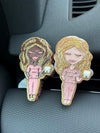 Pink and gold Dental Team Member Freshies for car vents by Teeth Obsessed, featuring blonde and blueberry scent.