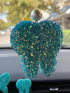 Teeth Obsessed turquoise blueberry freshies and vent clips, small and regular size, for car air freshener and tart scent.