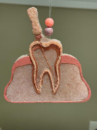 Teeth Obsessed Vanilla Root Canal Tooth Car Freshener Freshies vent tart for fresh, clean-smelling vehicle interior.