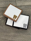 Yellow Leopard Tooth Notepad from Teeth Obsessed, featuring a playful tooth design, with a matching magnet for note organization.