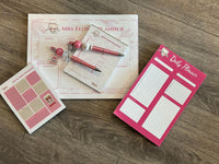 Teeth Obsessed Mrs Flossy dental notepad set with notes and magnet featuring playful tooth illustrations and dental-themed designs.
