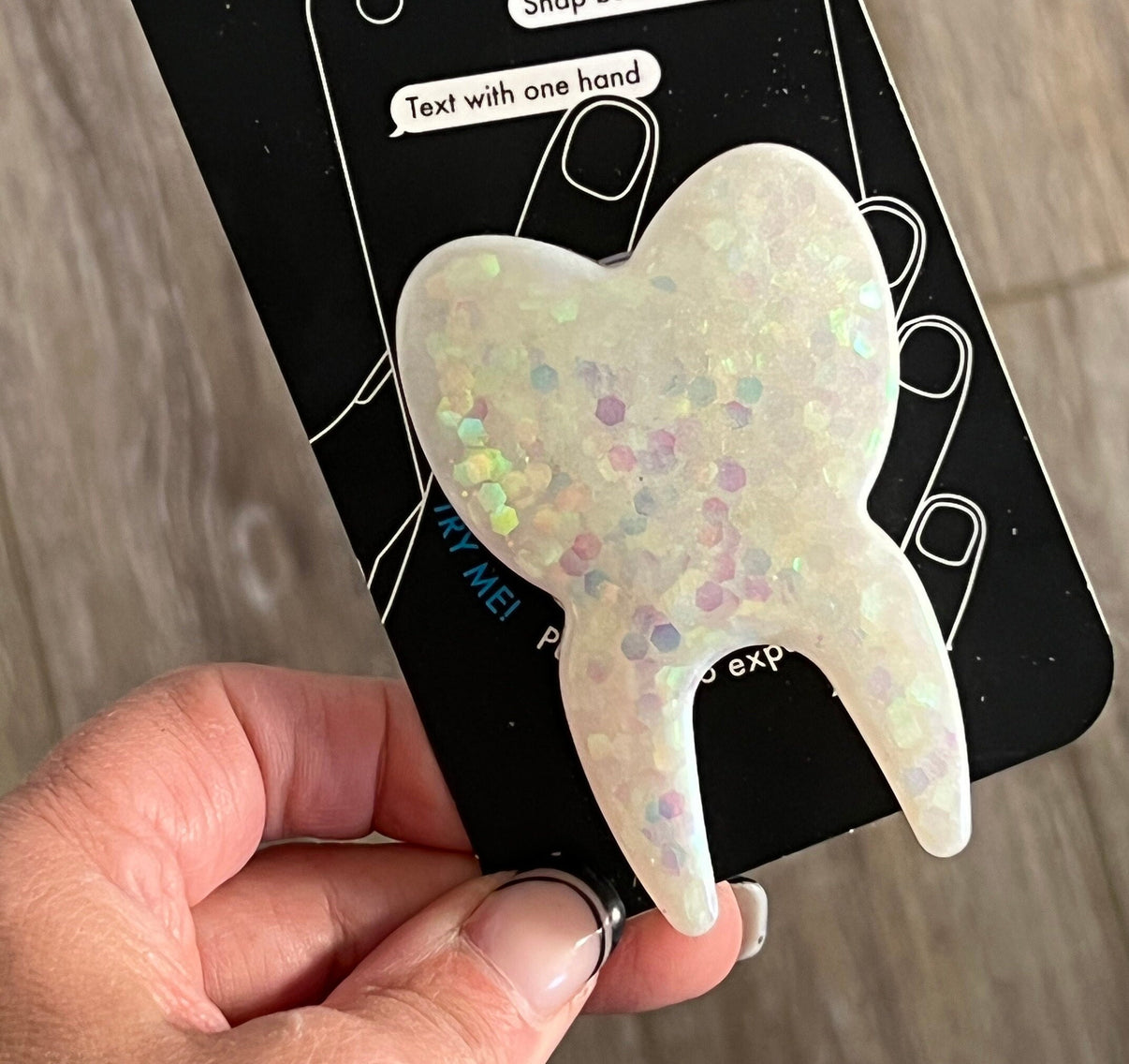 White Tooth Phone Grip
