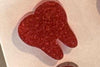 Red Valentine dental earrings featuring tooth-shaped design by Teeth Obsessed, perfect for dental-themed jewelry and occasions